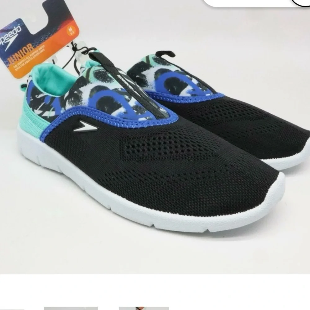 🆕-Speedo Junior Aquaskimmer Shoes - Black S. Fits Kids Shoe 13-1